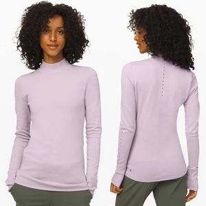 Lululemon Stand Steady Mock Neck Sweater Silver Lilac Women Size S